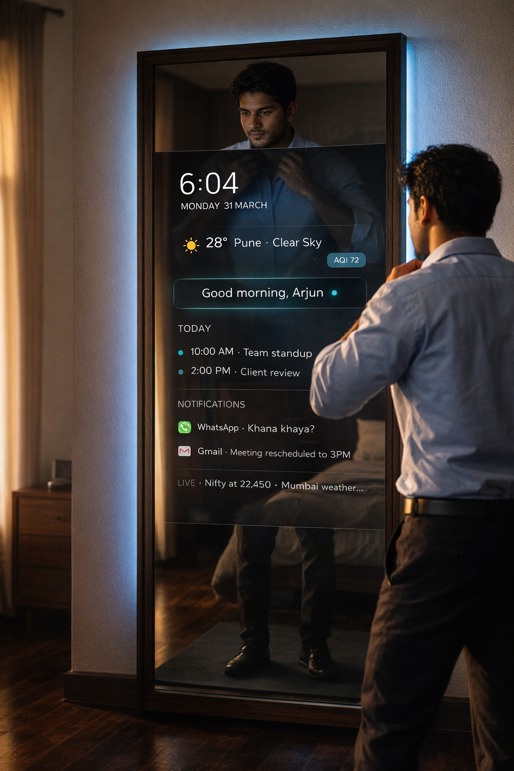 WhatsApp notifications on Mira mirror
